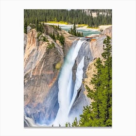 The Lower Falls Of The Yellowstone River, United States Majestic, Beautiful & Classic (1) Canvas Print