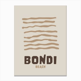 Bondi Neutral Brown Canvas Print