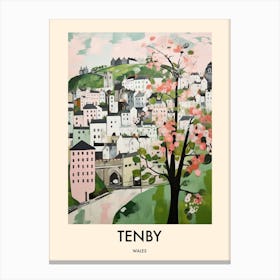 Tenby (Wales) Painting 4 Travel Poster Canvas Print