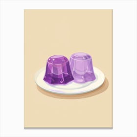 Purple Jelly On A Plate Beige Illustration Canvas Print