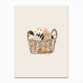 Basket Of Eggs Canvas Print