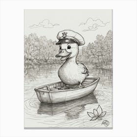 Duck In A Boat 1 Canvas Print