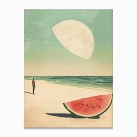 Watermelon On The Beach Canvas Print