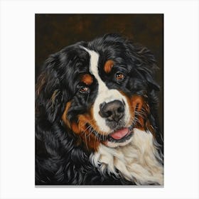 Burnese Mountain Dog Acrylic Painting 2 Canvas Print