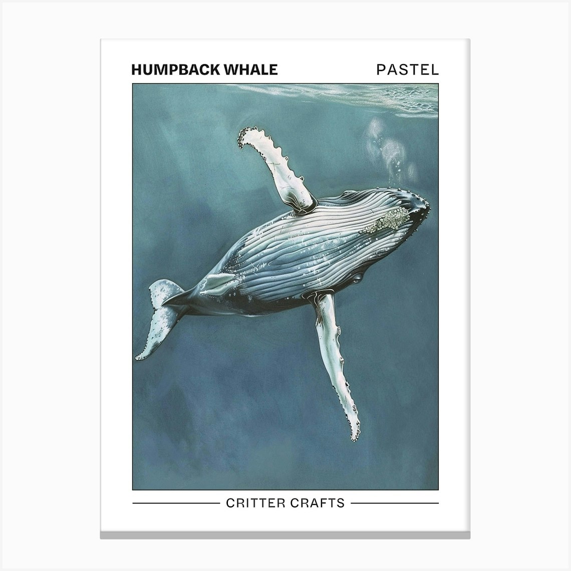 Humpback Whale Pastel Watercolour 4 Poster Leinwandbild