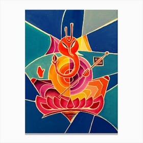 Trending abstract oil painting of Ganesha by DollyJ Canvas Print