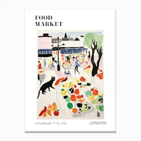 The Food Market In London 6 Illustration Poster Canvas Print