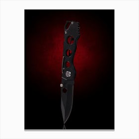 Black Pocket Knife Canvas Print