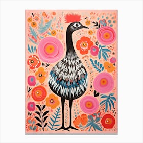 Pink Scandi Emu 4 Canvas Print