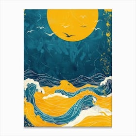 Moon Over The Ocean 3 Canvas Print