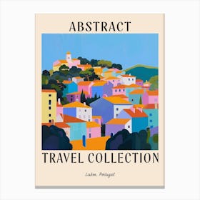 Abstract Travel Collection Poster Lisbon Portugal 3 Canvas Print