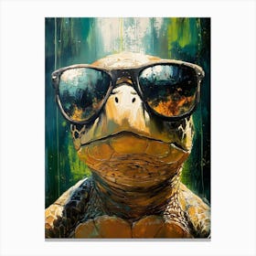 Sea Turtle In Sunglasses 7 Canvas Print