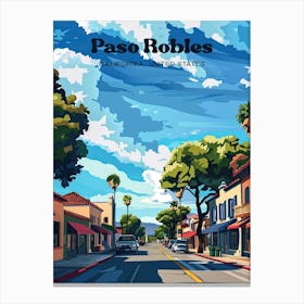 El Paso De Robles California Travel Art Canvas Print