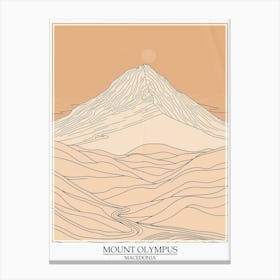 Mount Olympus Macedonia Color Line Drawing 8 Poster Canvas Print