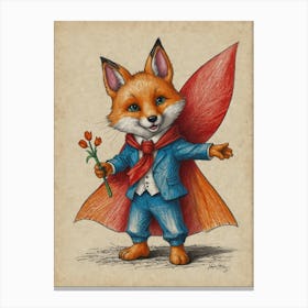 Superhero Fox Canvas Print