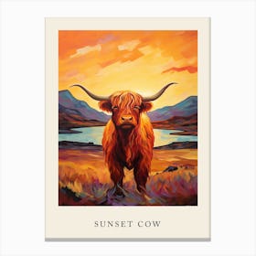 Sunset Cow Canvas Print