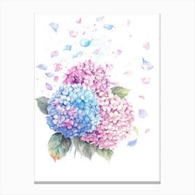 Watercolor Hydrangeas Canvas Print