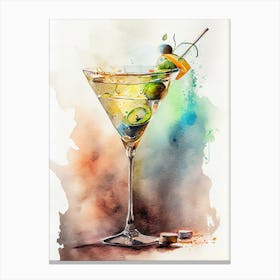 Martini Watercolor Painting drinks Canvas Print