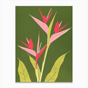 Pink & Green Heliconia 1 Canvas Print