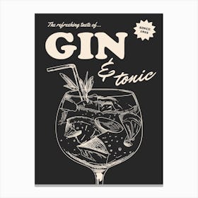 Retro Gin And Tonic Canvas Print