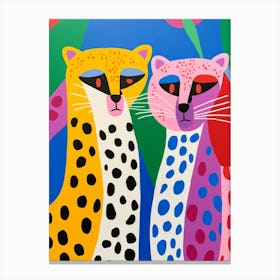 Colourful Kids Animal Art Jaguar 1 Canvas Print