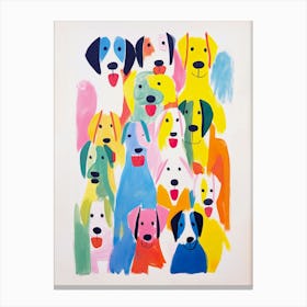 Family Dogs Watercolor Painting 1 Canvas Print
