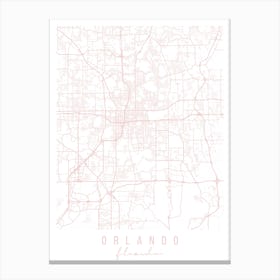 Orlando Florida Light Pink Minimal Street Map Canvas Print
