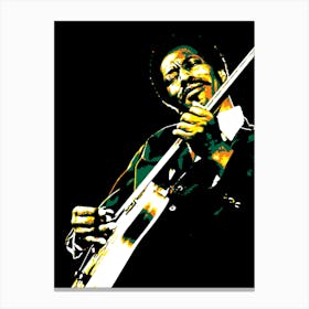 Buddy Guy American Chicago Blues Musician in Colorful art Canvas Print