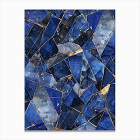 Blue And Gold Marble Background Canvas Print