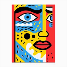 Line Pattern Face Illustration 2 Canvas Print