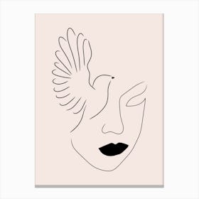 Lady Bird Canvas Line Art Print