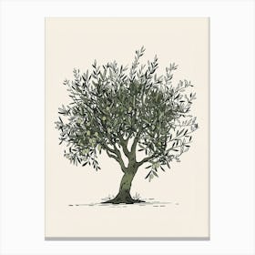 Olive Tree Pixel Illustration 1 Canvas Print