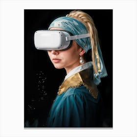 Girl With Vr Glasses Canvas Print