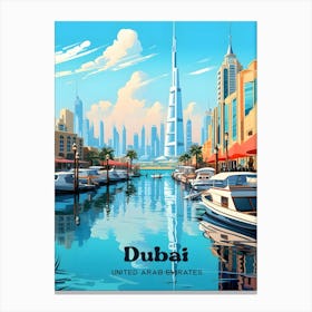 Dubai UAE Abu Dhabi Travel Art Illustration Canvas Print