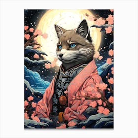 Fox In Cherry Blossoms 1 Canvas Print
