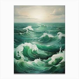 Green Sea Art Print 1 Canvas Print