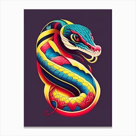 Chinese Cobra Snake Tattoo Style Canvas Print