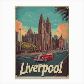 Aihrgdesign A Retro Travel Poster For Liverpool Featuring The C64fa26d 2aca 414a 901d B186f0c93306 0 Canvas Print