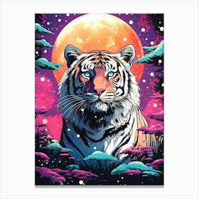 Tiger In The Moonlight Canvas Print