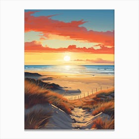 A Painting Of Camber Sands East Sussex 2 Canvas Print
