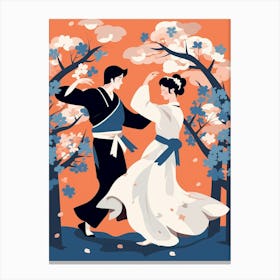 Awa Odori Dance Japanese Traditional Illustration 12 Canvas Print