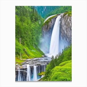 Stalheimskleiva Waterfall, Norway Majestic, Beautiful & Classic (2) Canvas Print