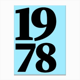 1978 Typography Date Year Word Canvas Print