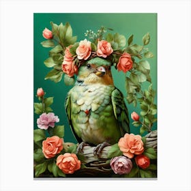 Bird In A Flower Crown 6 Canvas Print