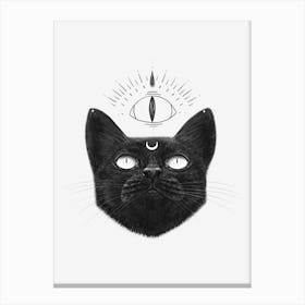 Lucky Black Cat Canvas Print