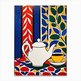 Teapot in Matisse Style Canvas Print