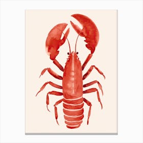Lobster Red Langosta Watercolor Kitchen Canvas Print