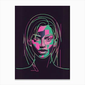 Neon Face Canvas Print