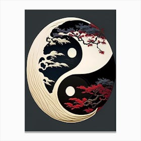 Yin and Yang Symbol 1, Japanese Ukiyo E Style Canvas Print