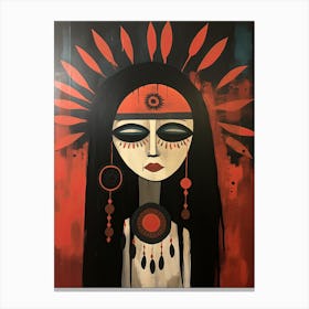 Bohemian Totem Spirit, Boho Art Style Canvas Print